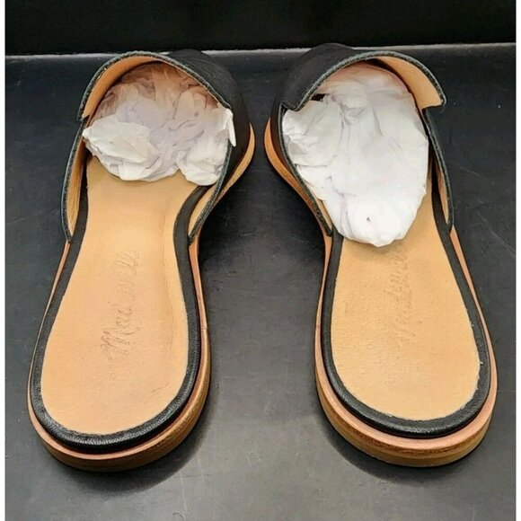 NIB Madewell The Gemma Mule Black Leather G8388 Cloudlift Padding Pointed Toe 7 - Picture 5 of 10